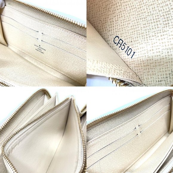 LOUIS VUITTON DamierAzur Zippy Wallet Zip Around Long Wallet White - Picture 2 of 12